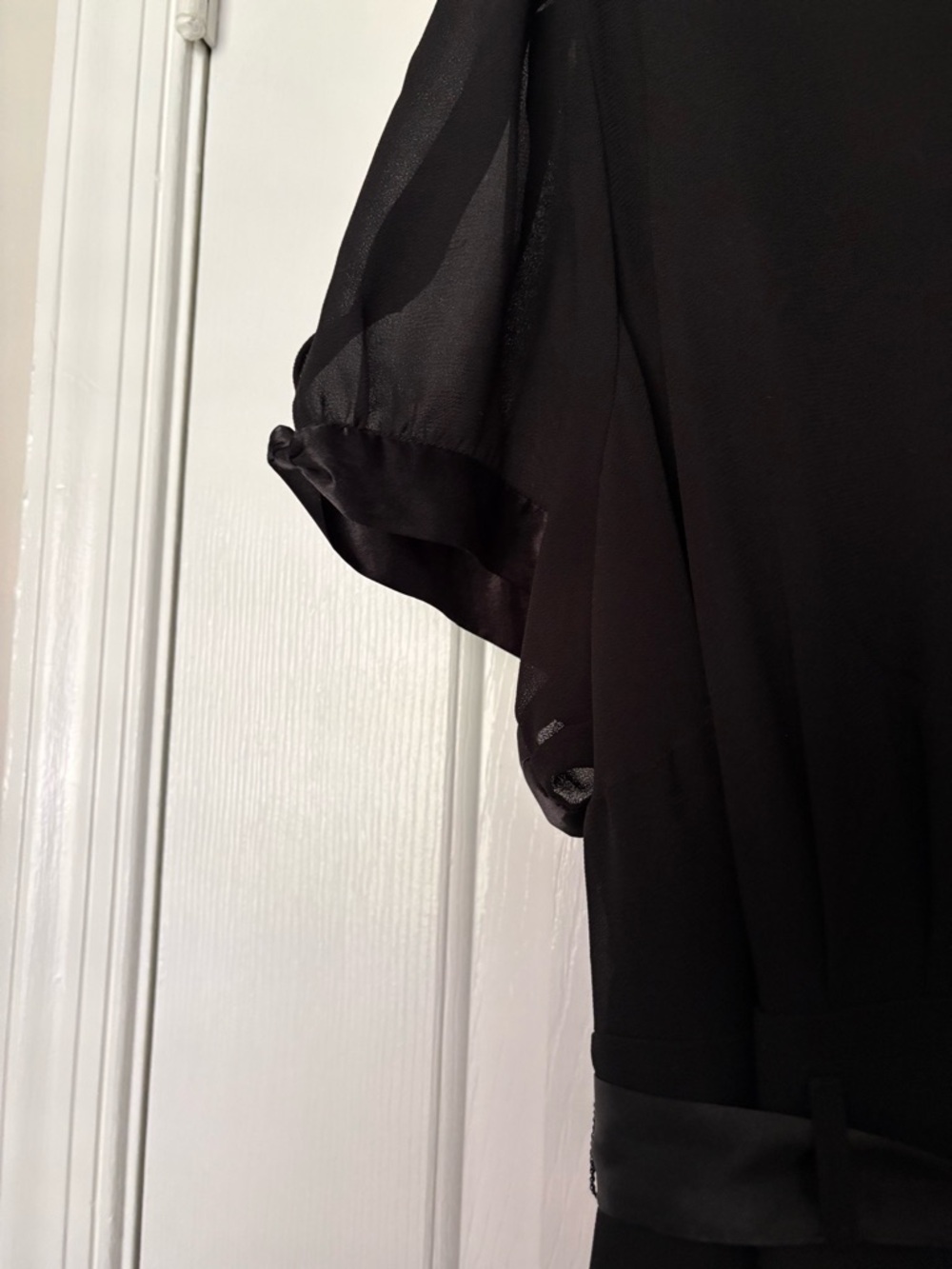 Dress Barn Black Sheer Short-Sleeve Blouse